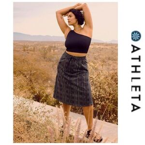 Nwt’s-$100 ATHLETA Arrival Midi Skirt WOMEN’S SIZE 14 Featherweight Stretch